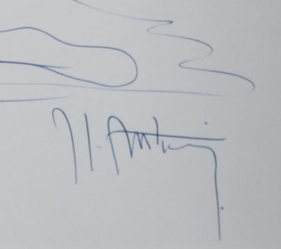 Jean Jacques ANTIER : L'arbre et le vol d'oiseau, Autographe et dessin original signé