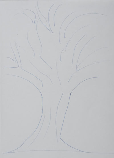 Jeanne BOURIN : L'arbre du parc, Autographe et dessin original signé