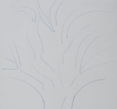 Jeanne BOURIN : L'arbre du parc, Autographe et dessin original signé