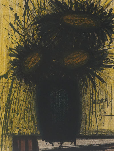 Bernard BUFFET : Les tournesols, Lithographie originale signée