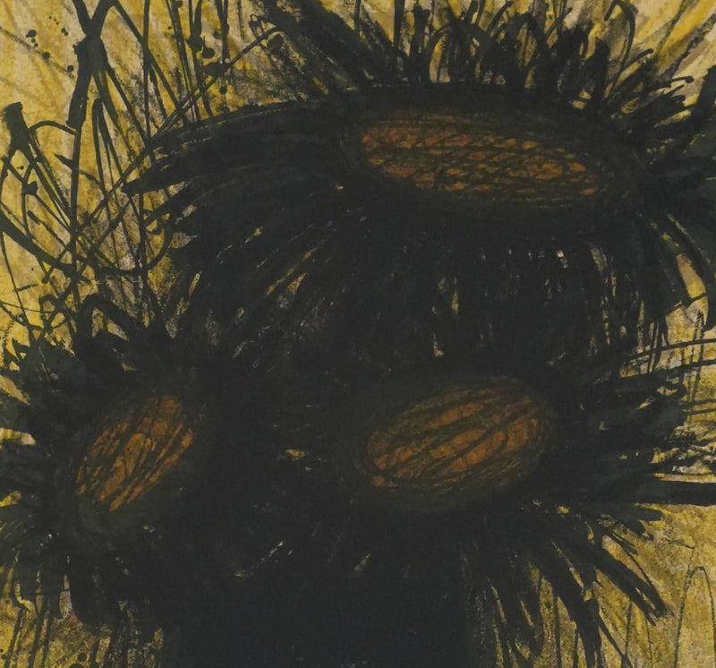 Bernard BUFFET : Les tournesols, Lithographie originale signée