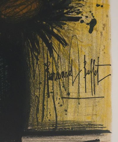 Bernard BUFFET : Les tournesols, Lithographie originale signée