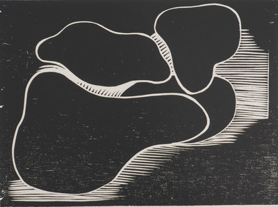 Claude BOGRATCHEW : Paysage rocheux abstrait, Gravure originale
