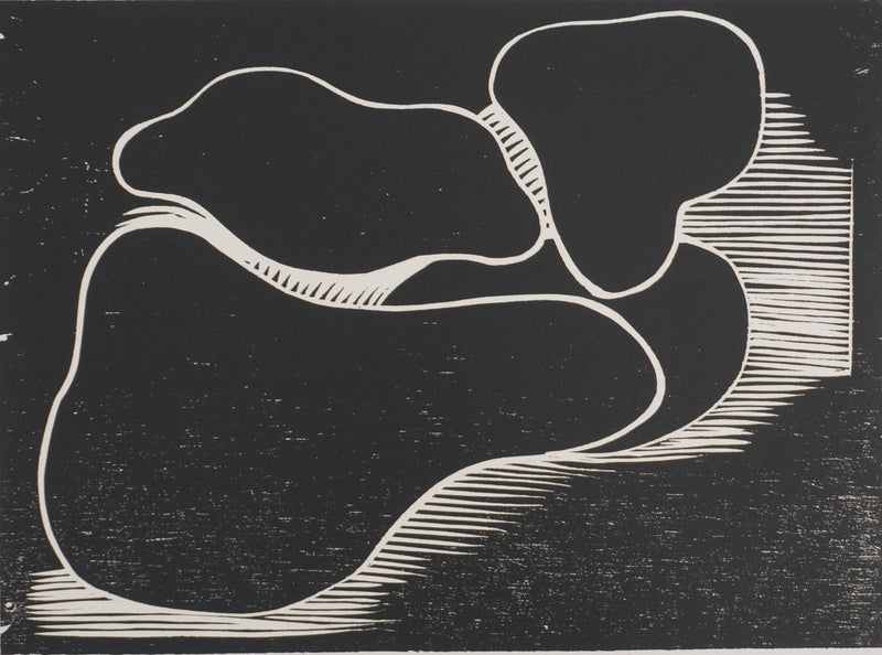 Claude BOGRATCHEW : Paysage rocheux abstrait, Gravure originale