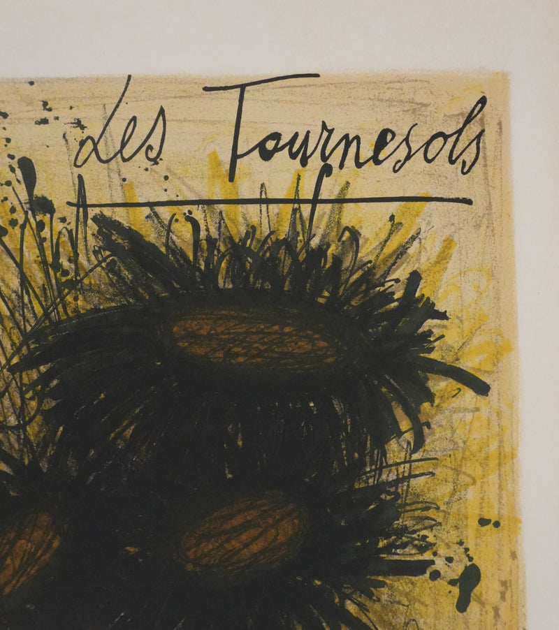Bernard BUFFET : Les tournesols, Lithographie originale signée