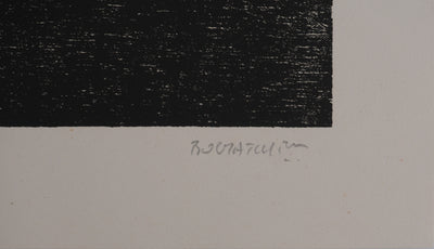 Claude BOGRATCHEW : Paysage rocheux abstrait, Gravure originale