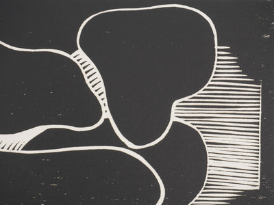 Claude BOGRATCHEW : Paysage rocheux abstrait, Gravure originale