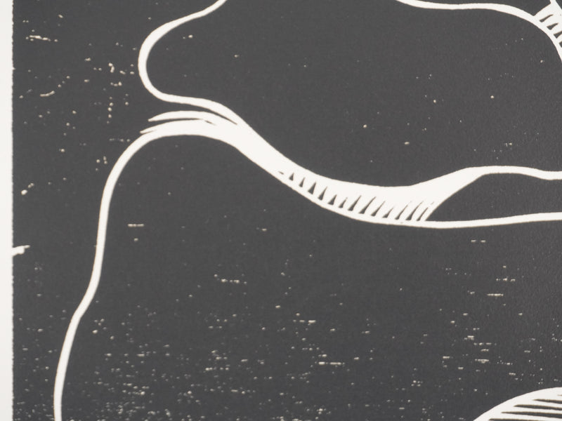 Claude BOGRATCHEW : Paysage rocheux abstrait, Gravure originale