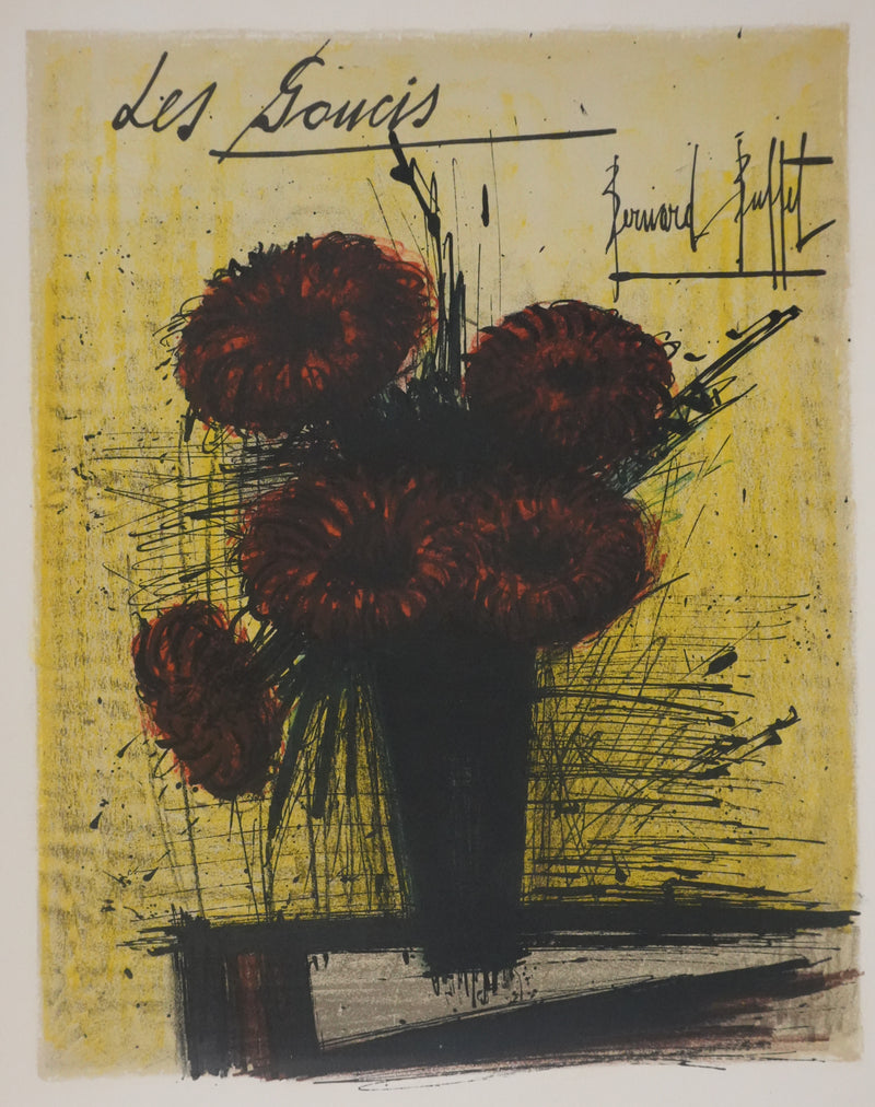 Bernard BUFFET : Les soucis, Lithographie originale signée