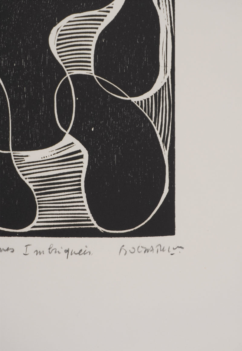 Claude BOGRATCHEW : Etreinte abstraite, Gravure originale