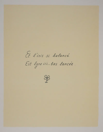 Louise DE VILEMORIN : L'iris, Lithographie originale signée