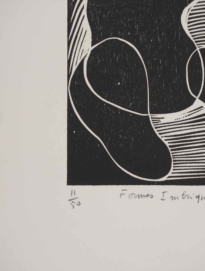 Claude BOGRATCHEW : Etreinte abstraite, Gravure originale