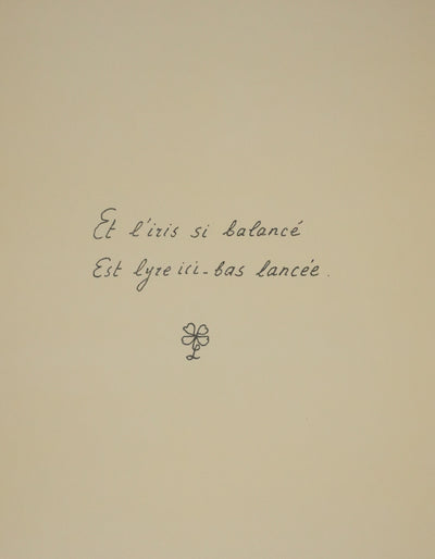 Louise DE VILEMORIN : L'iris, Lithographie originale signée