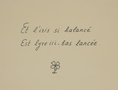 Louise DE VILEMORIN : L'iris, Lithographie originale signée