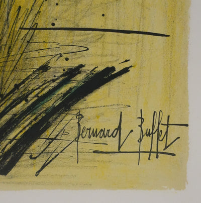 Bernard BUFFET : L'iris, Lithographie originale signée