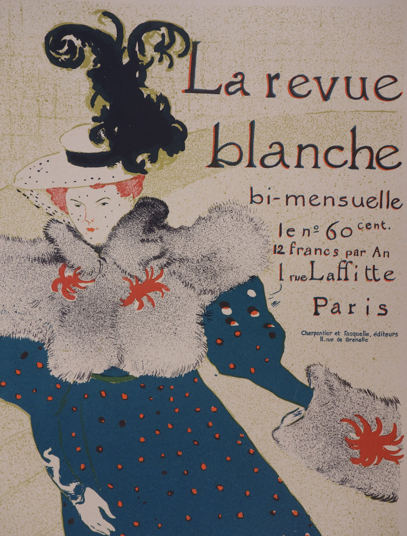 Henri DE TOULOUSE LAUTREC : La revue blanche, Lithographie originale signée