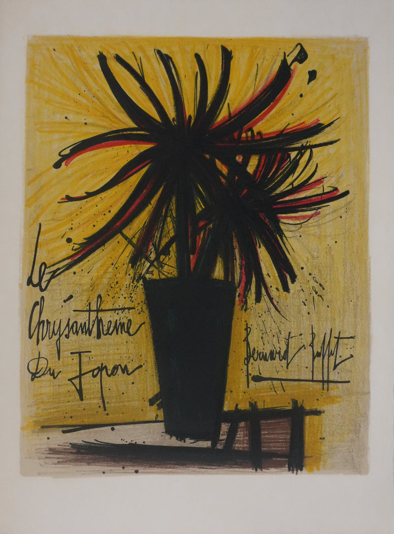 Bernard BUFFET : Le chrysanthème du Japon, Lithographie originale signée