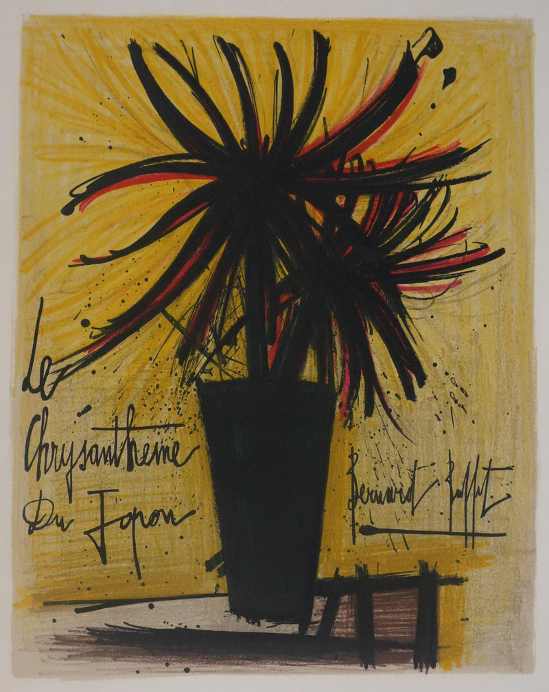 Bernard BUFFET : Le chrysanthème du Japon, Lithographie originale signée