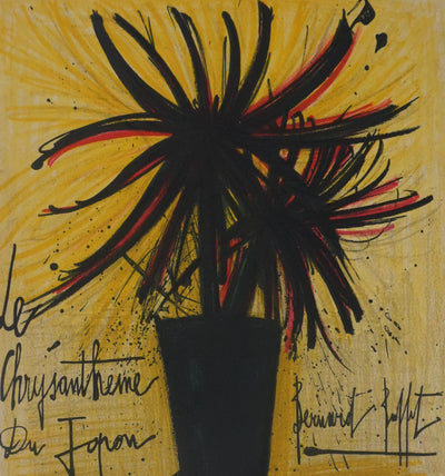 Bernard BUFFET : Le chrysanthème du Japon, Lithographie originale signée