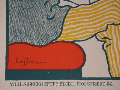 Paul FISCHER : Café mondain, Lithographie originale signée