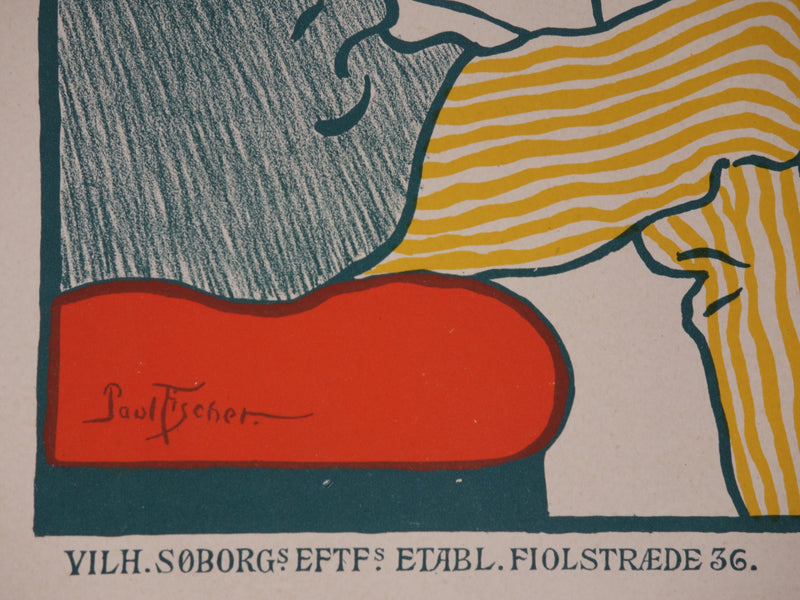 Paul FISCHER : Café mondain, Lithographie originale signée