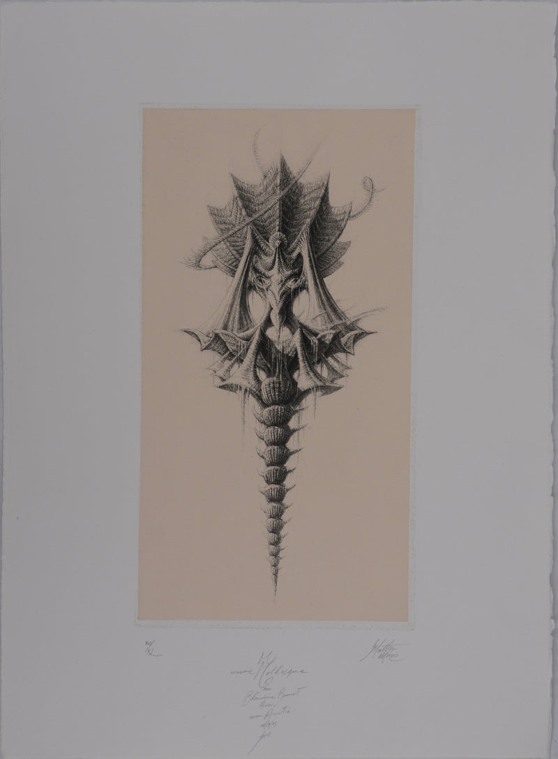 Jean Michel MATHIEUX-MARIE : Créature marine, Gravure originale