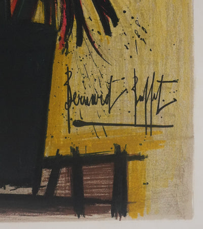 Bernard BUFFET : Le chrysanthème du Japon, Lithographie originale signée