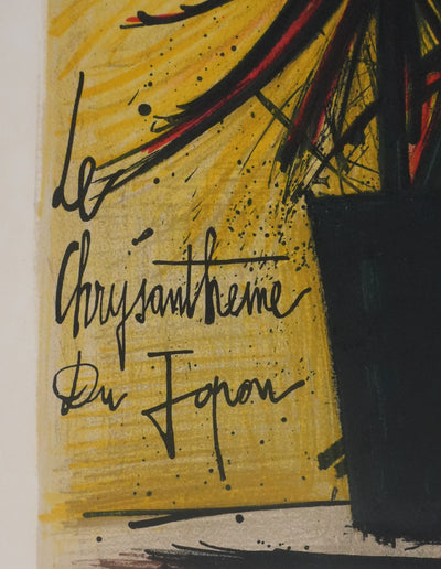 Bernard BUFFET : Le chrysanthème du Japon, Lithographie originale signée