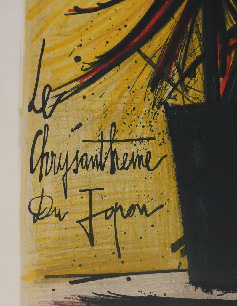 Bernard BUFFET : Le chrysanthème du Japon, Lithographie originale signée