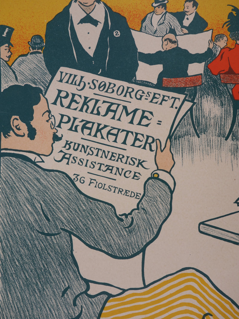 Paul FISCHER : Café mondain, Lithographie originale signée