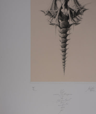 Jean Michel MATHIEUX-MARIE : Créature marine, Gravure originale