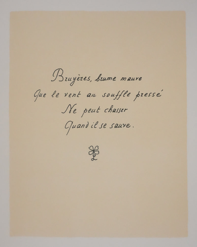 Louise DE VILEMORIN : La bruyère, Lithographie originale signée