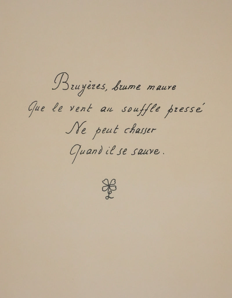 Louise DE VILEMORIN : La bruyère, Lithographie originale signée