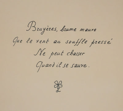 Louise DE VILEMORIN : La bruyère, Lithographie originale signée