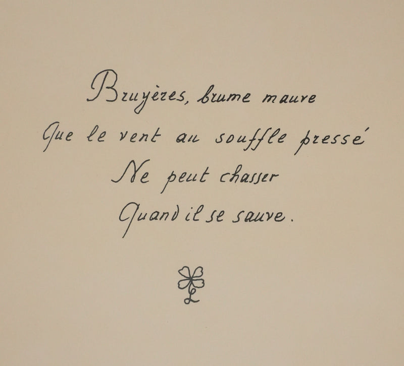 Louise DE VILEMORIN : La bruyère, Lithographie originale signée