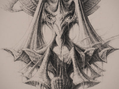 Jean Michel MATHIEUX-MARIE : Créature marine, Gravure originale