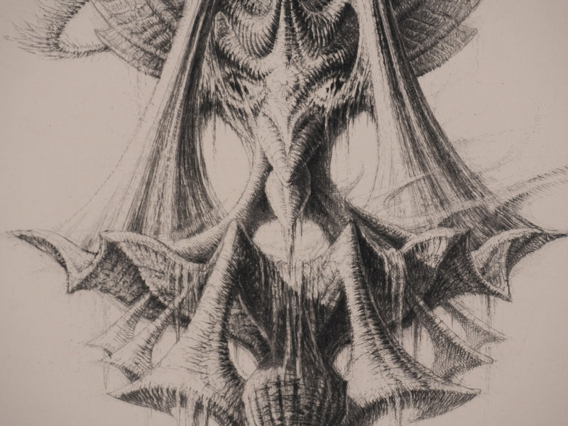 Jean Michel MATHIEUX-MARIE : Créature marine, Gravure originale
