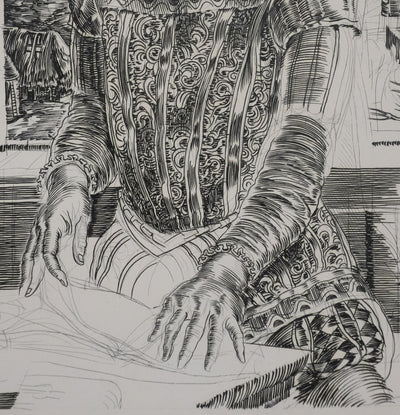 Albert DECARIS : Portrait de Ronsard, Gravure originale signée