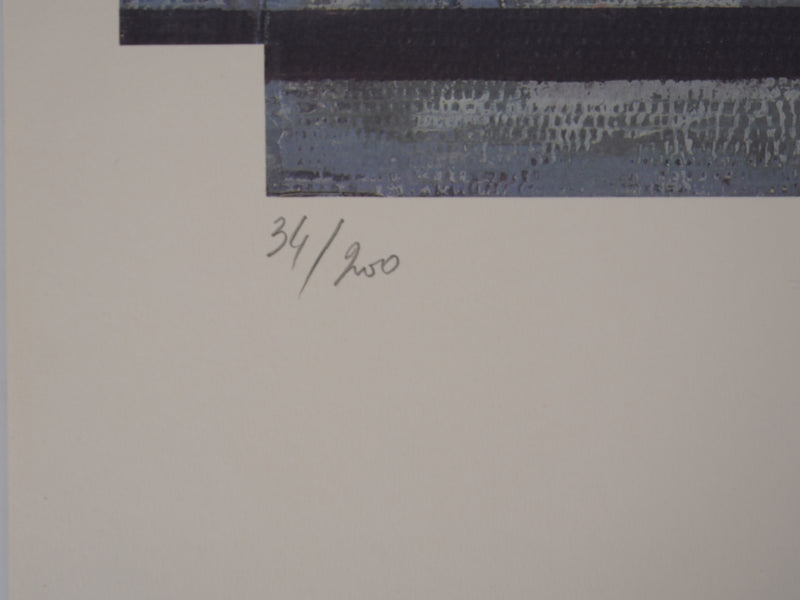 David CHAMBARD : Buste féminin et oiseaux, Lithographie originale signée