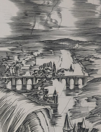 Albert DECARIS : Portrait de Ronsard, Gravure originale signée