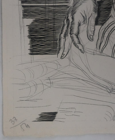 Albert DECARIS : Portrait de Ronsard, Gravure originale signée