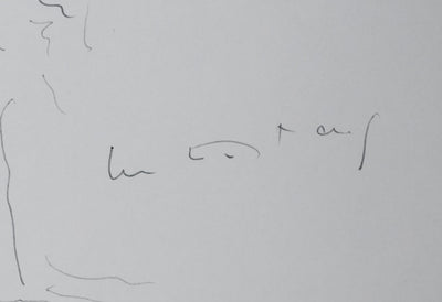 Luc ESTANG : L'arbre ombragé, Autographe et dessin original signé
