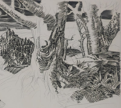 Albert DECARIS : Après la lutte, Gravure originale signée