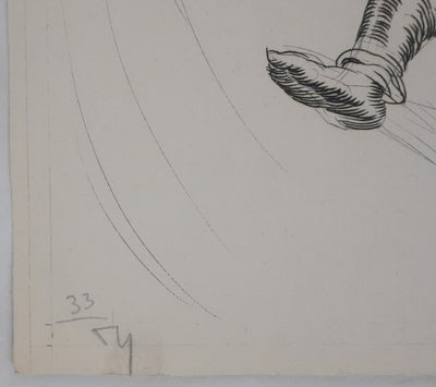 Albert DECARIS : Après la lutte, Gravure originale signée