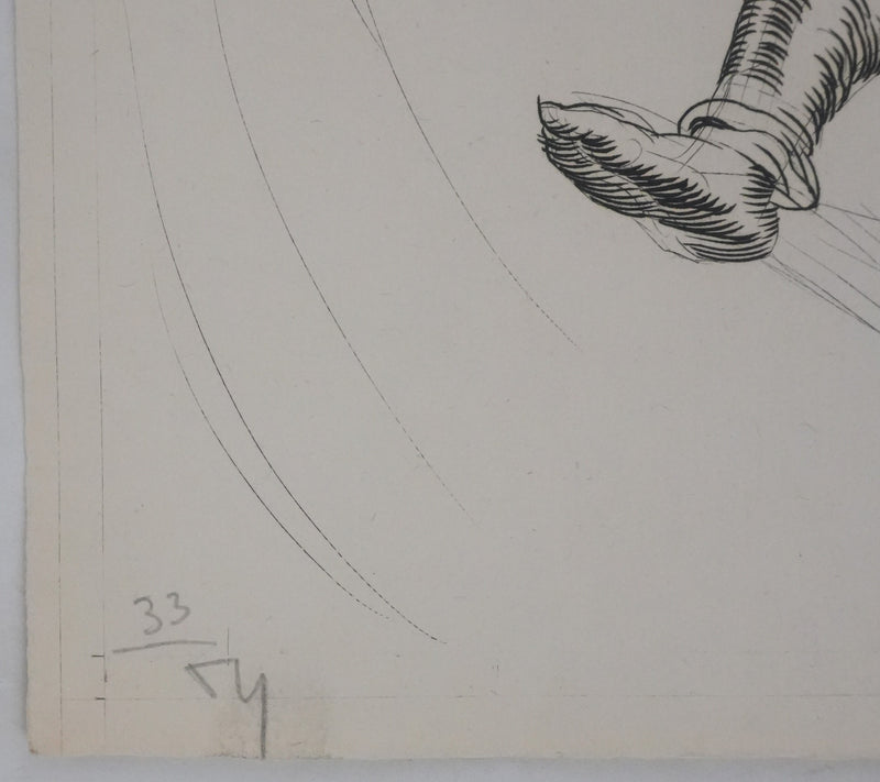 Albert DECARIS : Après la lutte, Gravure originale signée