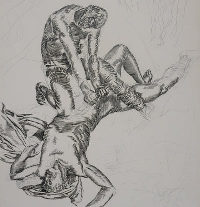 Albert DECARIS : Le meurtre, Gravure originale signée