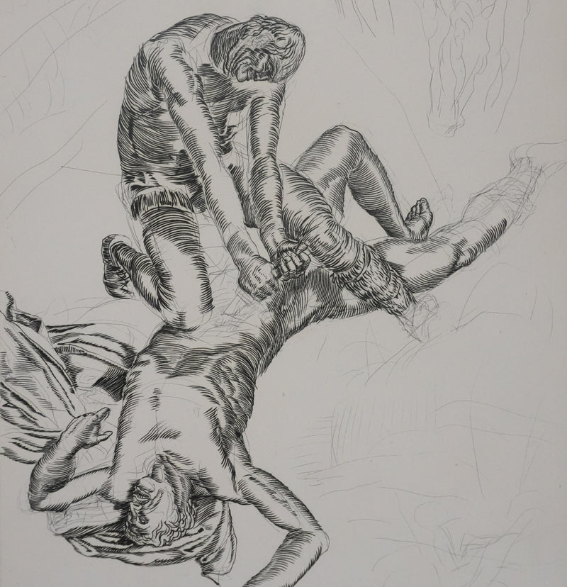 Albert DECARIS : Le meurtre, Gravure originale signée