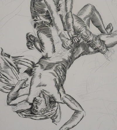 Albert DECARIS : Le meurtre, Gravure originale signée