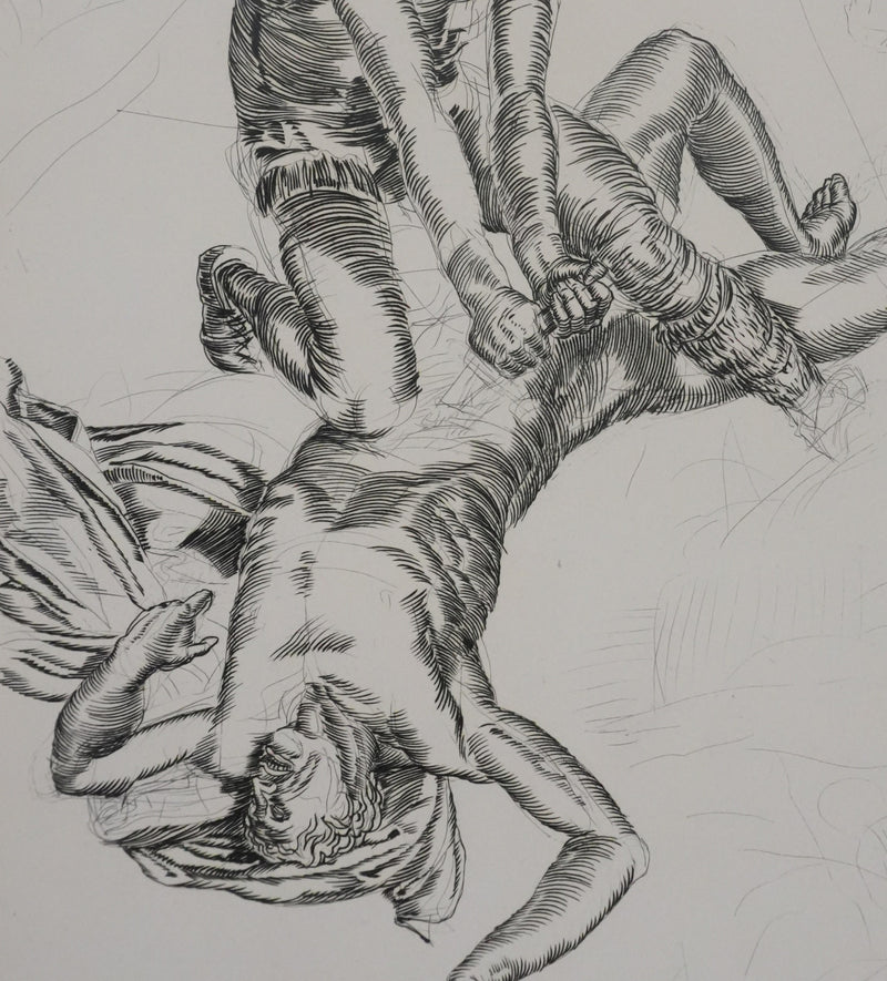 Albert DECARIS : Le meurtre, Gravure originale signée