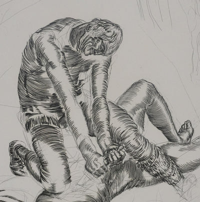 Albert DECARIS : Le meurtre, Gravure originale signée